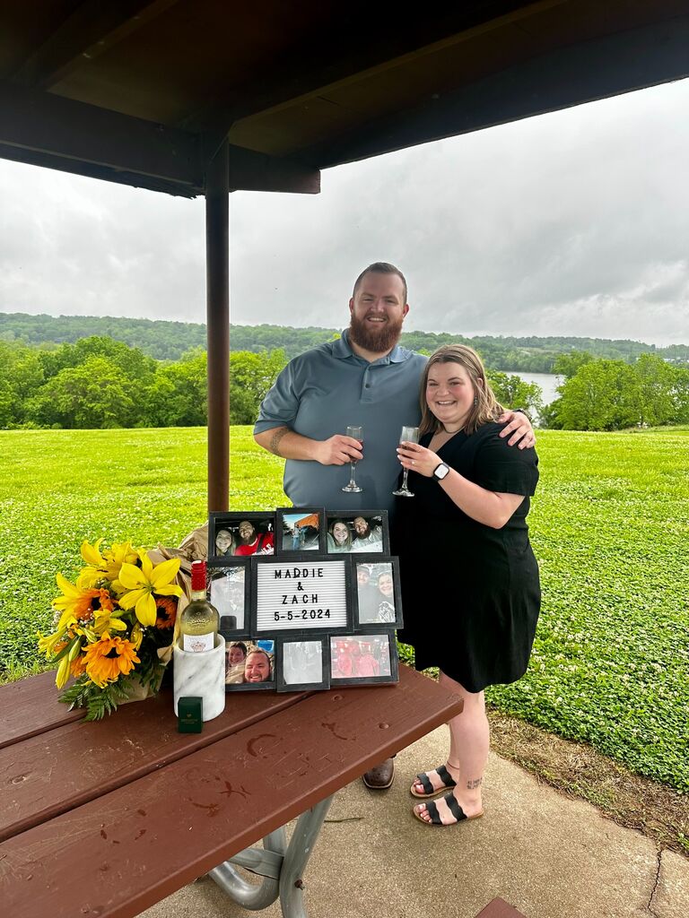 ENGAGED! Zach proposed at Springfield Lake! 