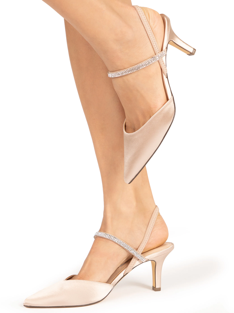 Nina Shoes pearl rose satin bridal heels