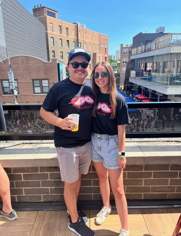 They celebrate Meagan's 25th birthday with a Wrigley mustache crawl.