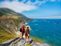 A couple exploring the wonders of the California coast