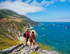 A couple exploring the wonders of the California coast