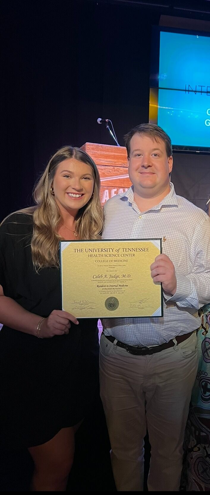 Caleb graduated residency after a long three years.