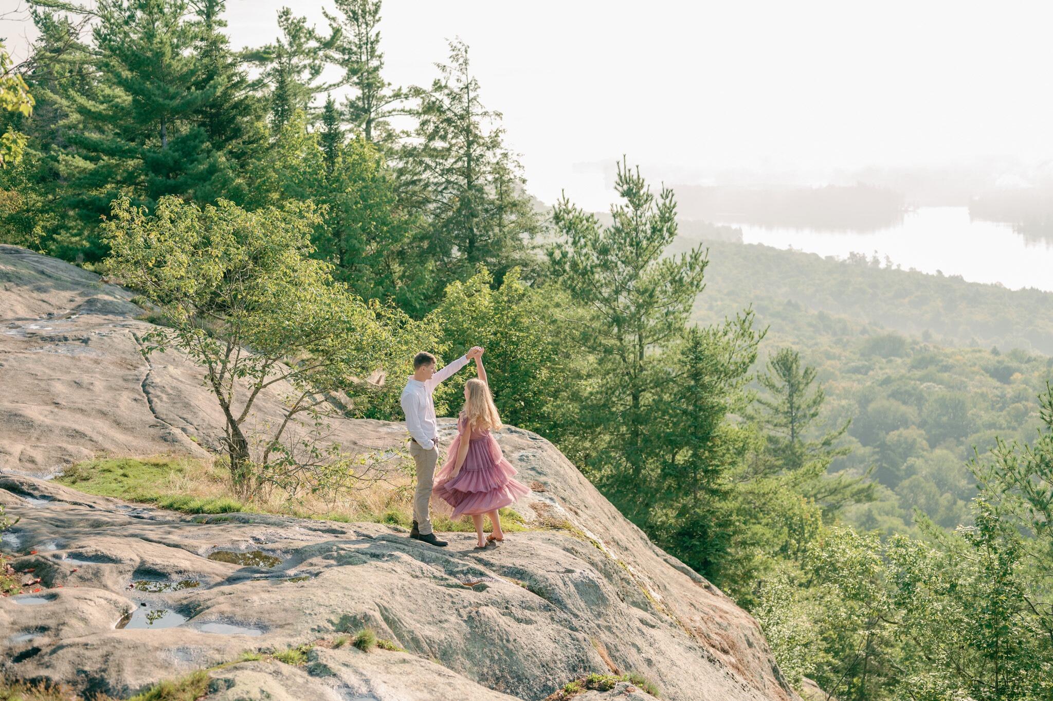 We got to Take amazing engagement pictures in the Adirondacks .