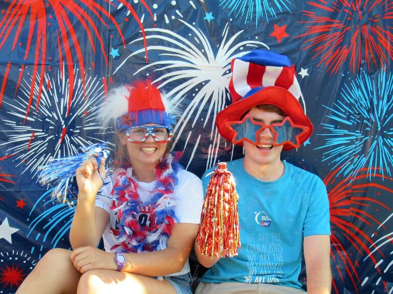 Emma and Sean got to know each other's families over the years as well. This is Sean attending one of Emma's family's Fourth of July parties in New York. 