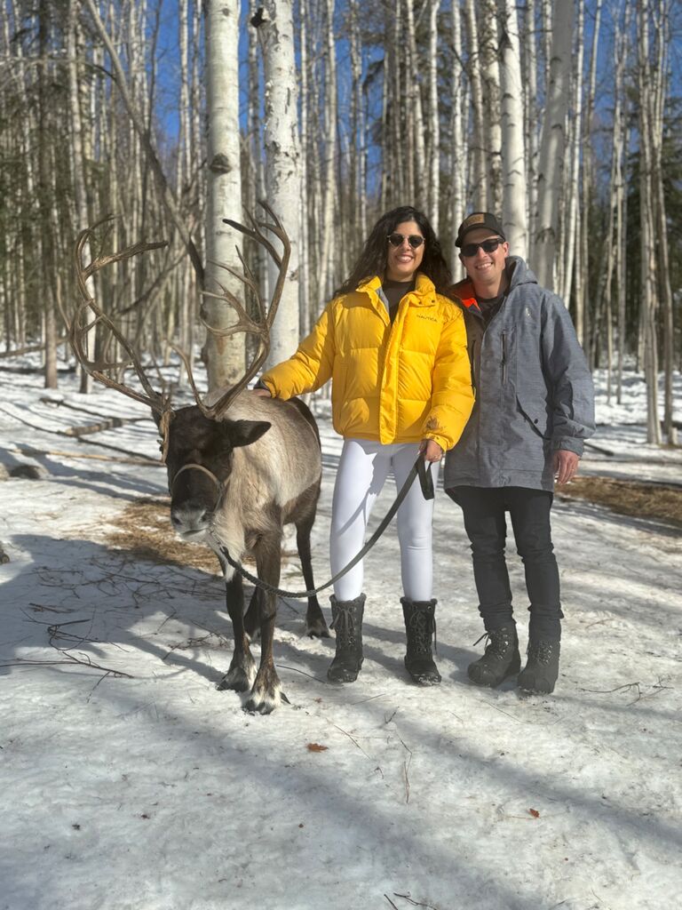 In Alaska with reindeers, we are only missing Santa Claus.

In Alaska con le renne, manca solo Babbo Natale.