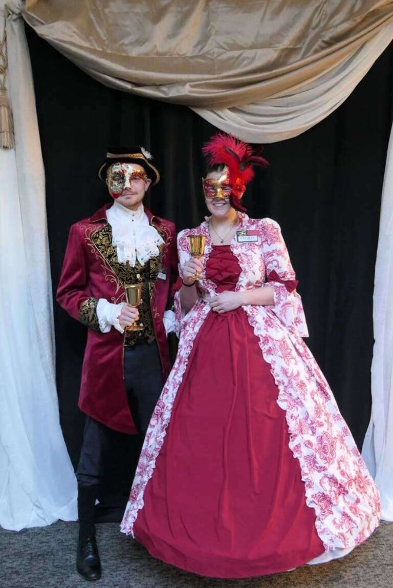Attending a masquerade-themed fundraiser -  we even won prizes for best dressed!