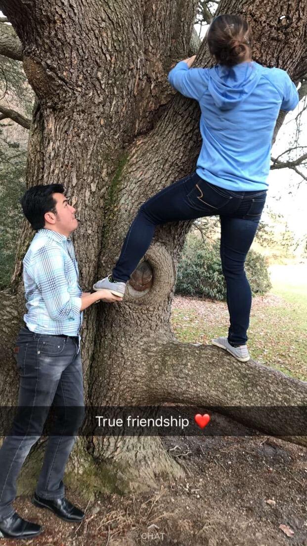 At the Planting Fields Arboretum. Just friends! 