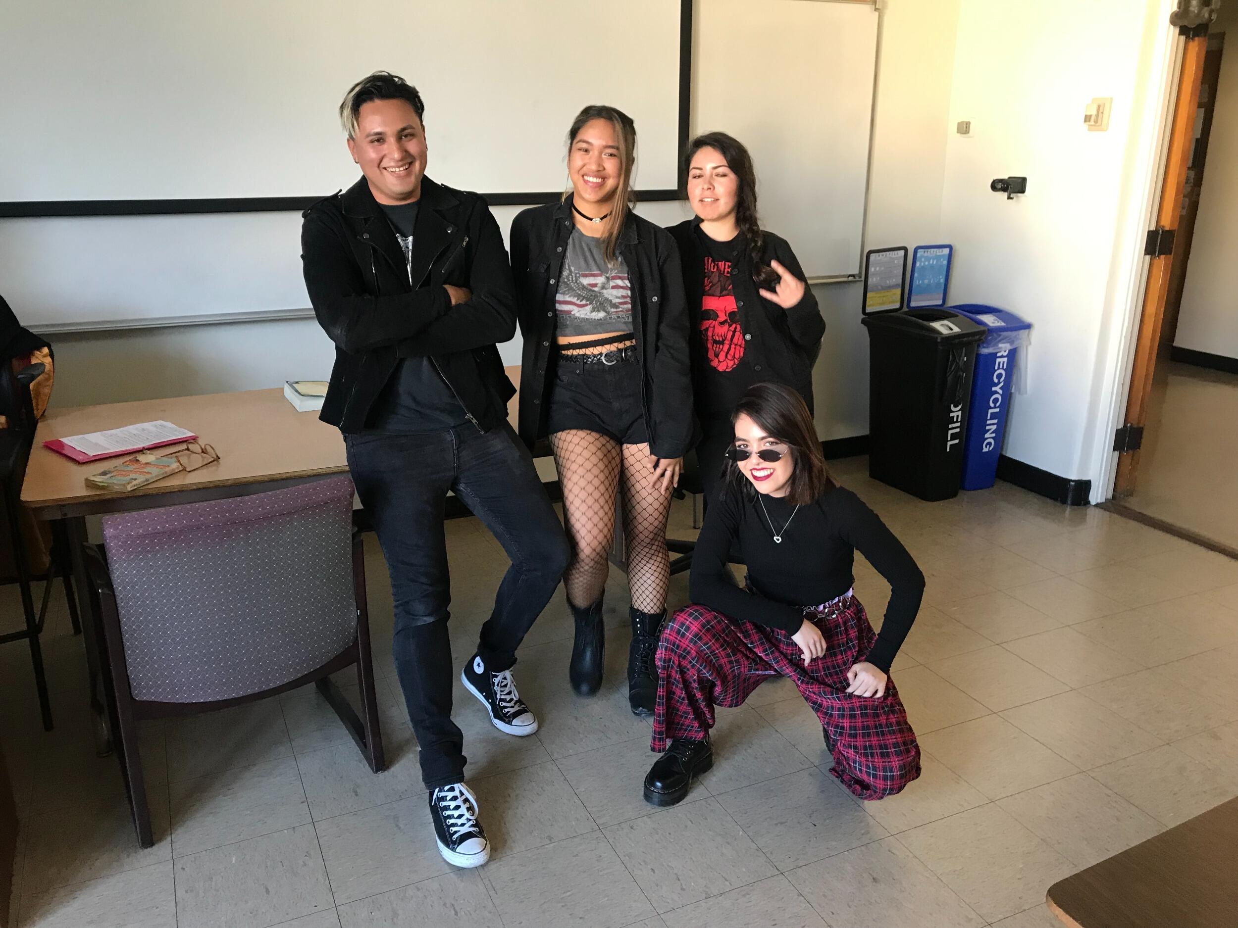 Our first picture together! This was during the time we met in an SDSU class called "Post-Colonial British Literature." We collaborated on a project in which we dressed up as "Punks" to present. This is a very English major love story :-) 