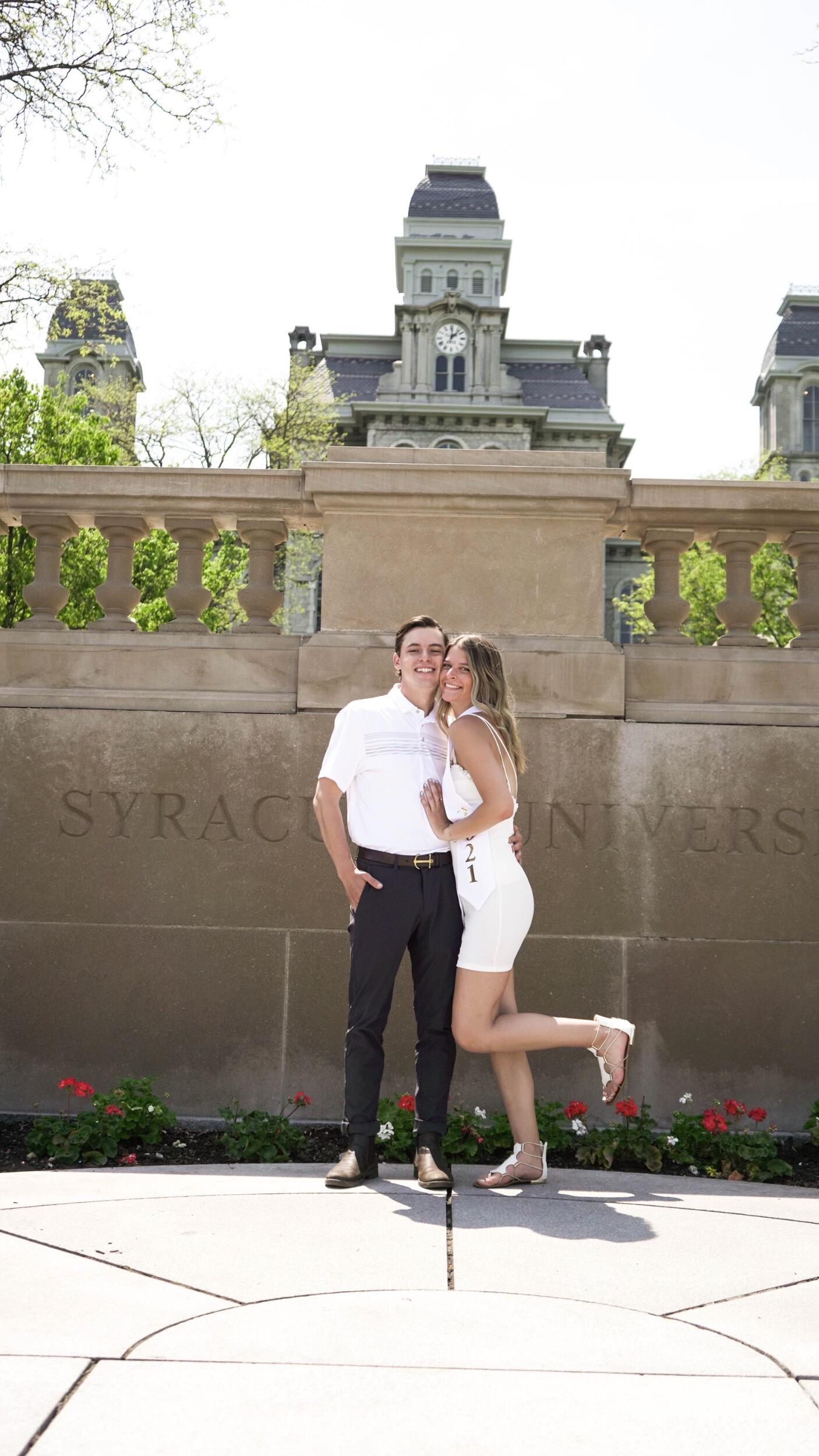 Chris & Lauren graduate Syracuse University together. Lauren with her bachelors in Science, and Chris with his degree in business!