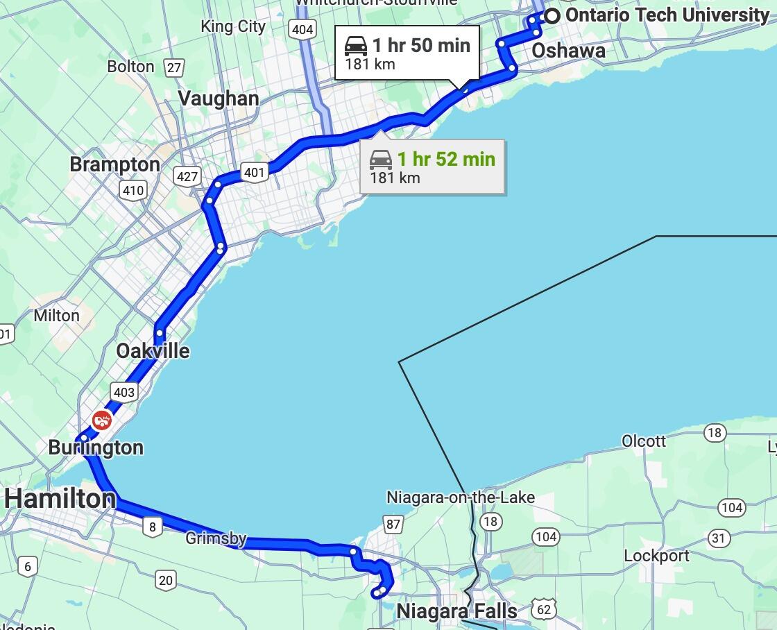 Matt continues his studies at Brock University and Alex starts her studies at Ontario TechU. The shift brought them 70km closer. What's better than being 2 1/2 hours apart? Being only 2 hours apart and driving the 401. 