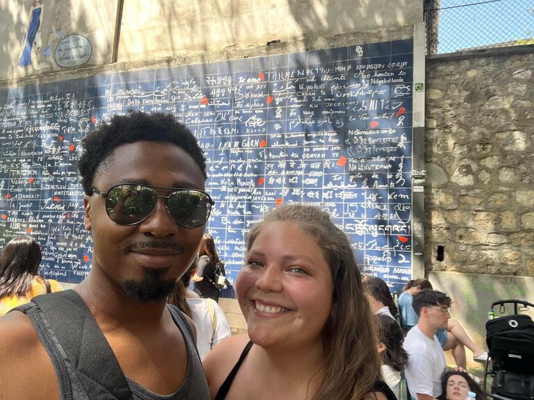 In Paris at the 'Love' wall