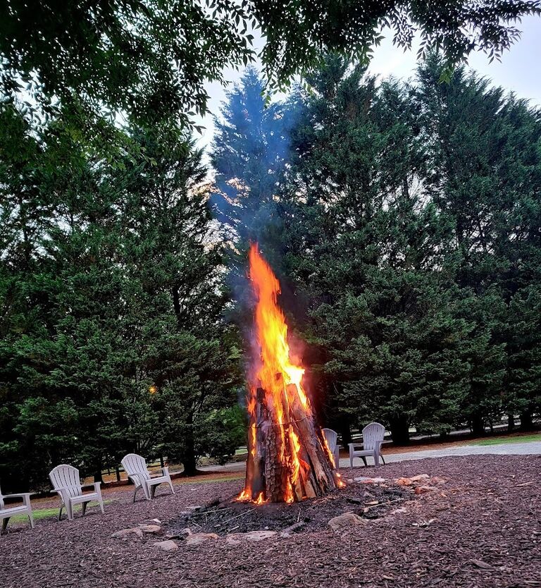 Any guest deciding to drive themselves, grab the shuttle back, or catch an Uber/Lyft can stay for the 2-hour bonfire after the reception to keep the party going!