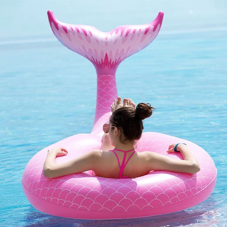 Mermaid tail pool float from Amazon. 