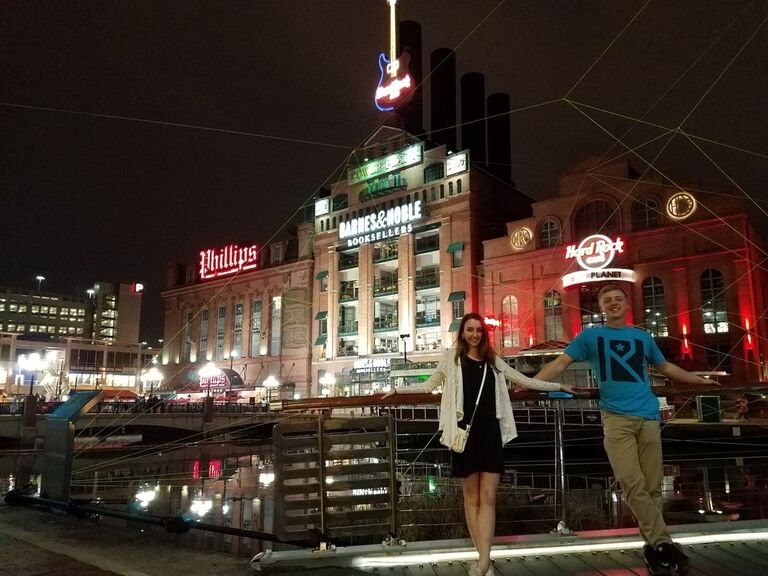 Celebrating Alex's birthday at the Inner Harbor in Baltimore, MD!