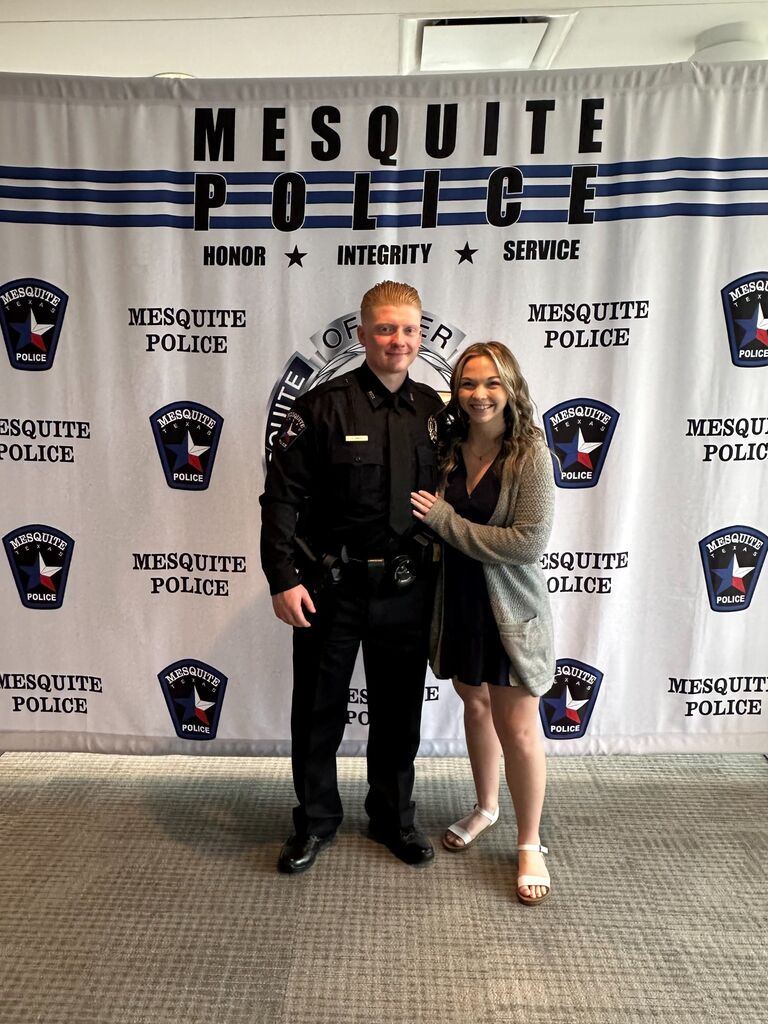 Connor graduated the Mesquite Police Academy