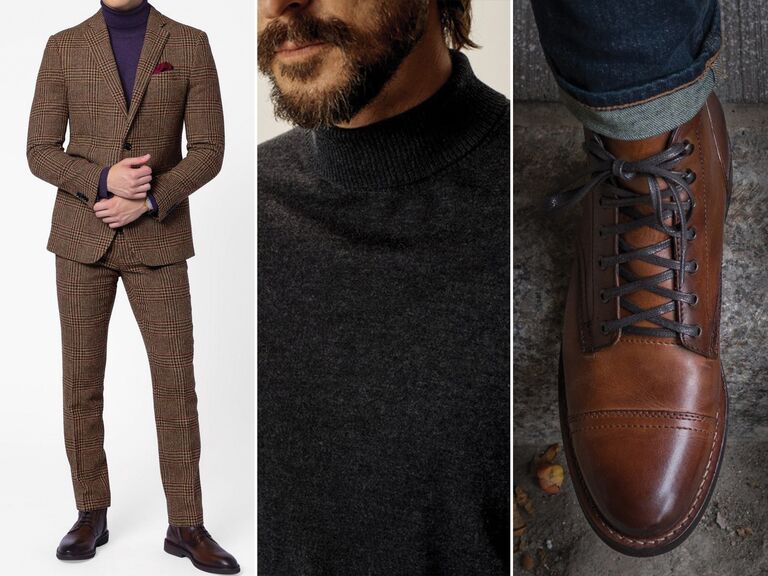 Outfit idea for a wedding guest at a winter or fall wedding. 
