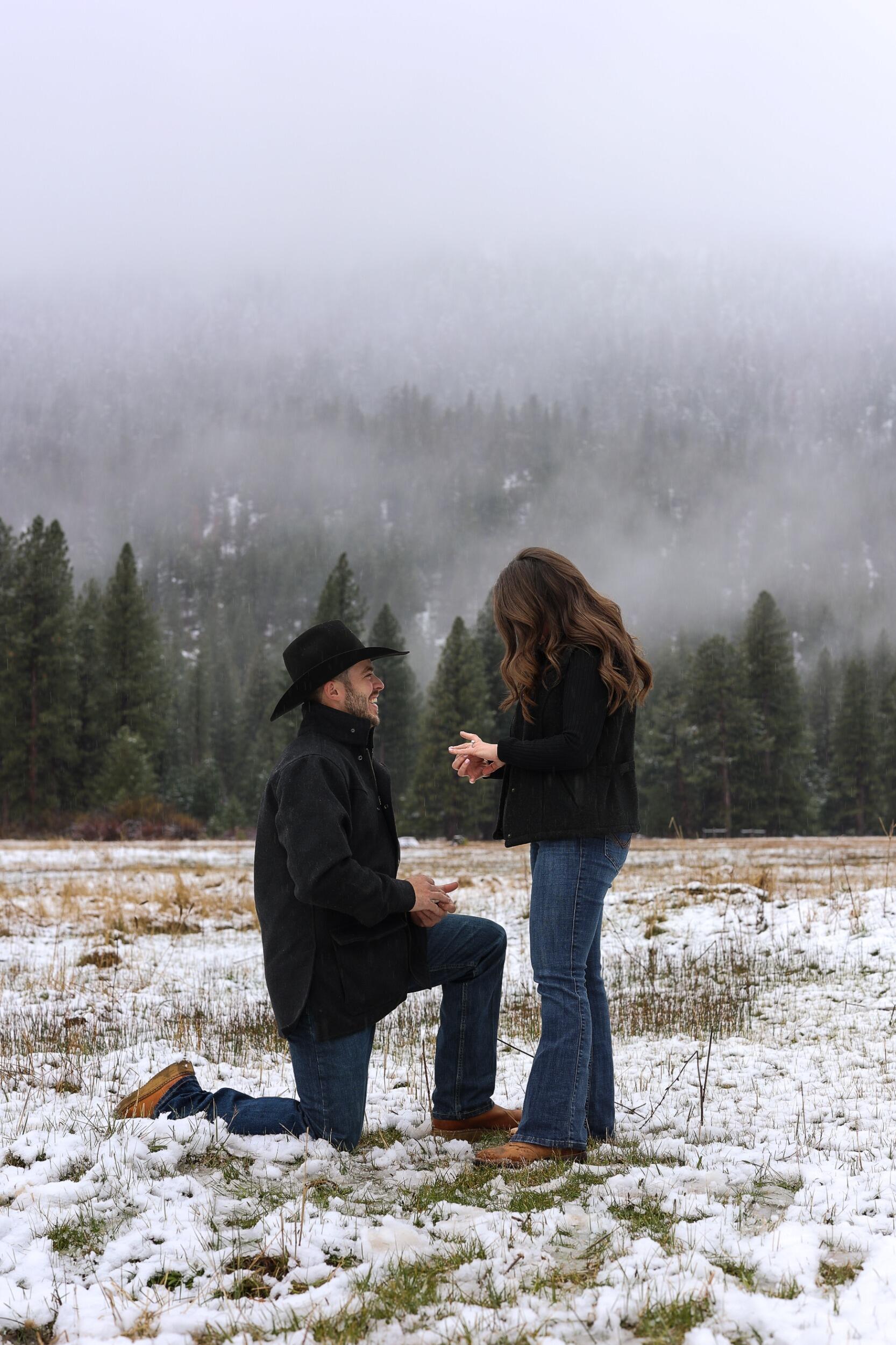 Dawn and Emily convinced Rylie to get ready for a photoshoot to try out Dawn's new camera and update some household pictures... After playing around in the snow for a little bit, Rylie asked Conner for a quick picture and little did she know he would ask her to marry him. 