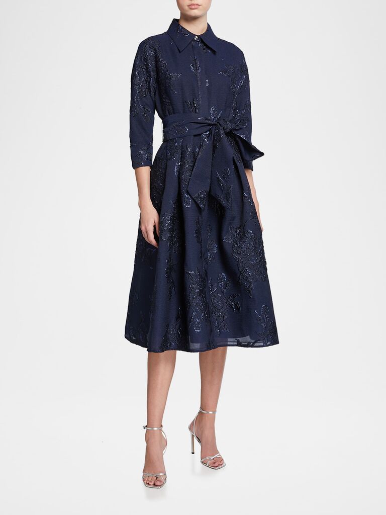Blue shirtdress with floral print