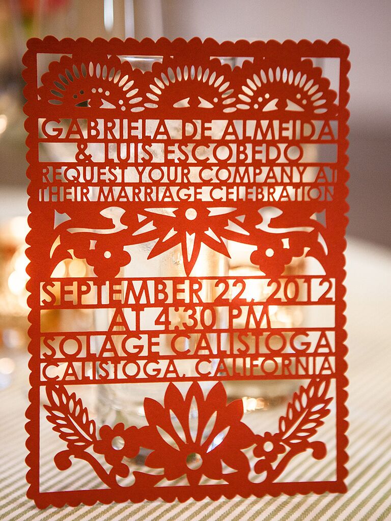 Laser-cut papel picado wedding invitation idea