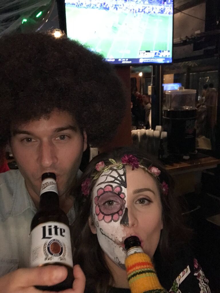 B̶o̶b̶ ̶R̶o̶s̶s̶ Andrew and Mindy's second date was at a Halloween bar crawl with Mindy's friends. Mindy had a little too much to drink and made a fool of herself.  Andrew must have liked her though, because once Mindy slept it off, they spent the whole next day together at Busch Gardens Howl-O-Scream.