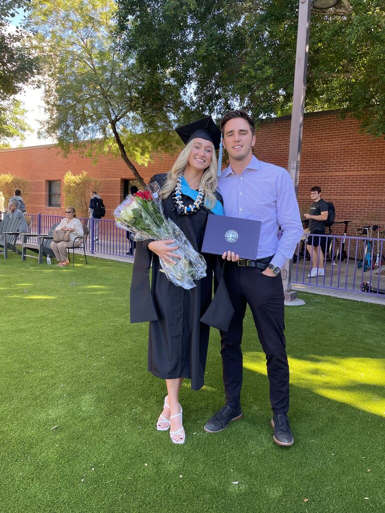 Alex graduated her master's program. Couldn't have done with without Dane's support!