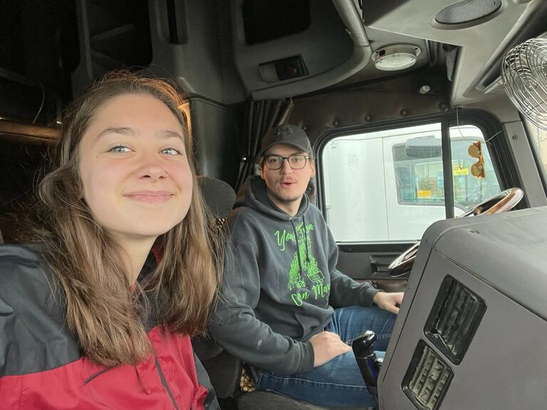 Long Distance II: 
Nathan goes home to Rosthern, SK and trucks for Rheinland Transportation during the summer. Abby works as a casual EA and waitress before starting at AGI Westfield.