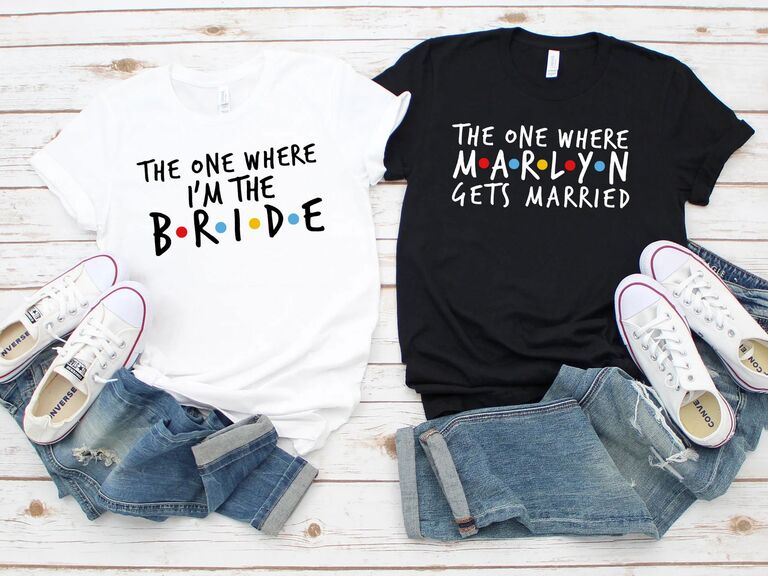 Cute bride cheap and groom shirts