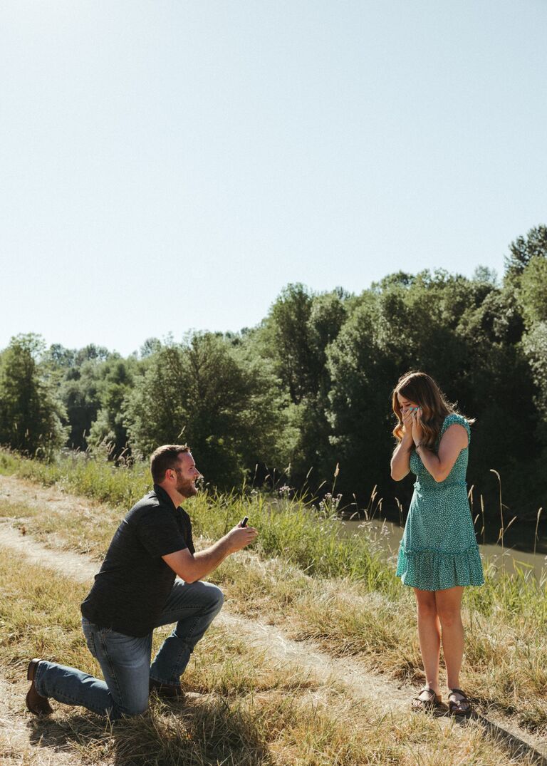 Tyler and Maddie's 4 year anniversary and Tyler got down on one knee!