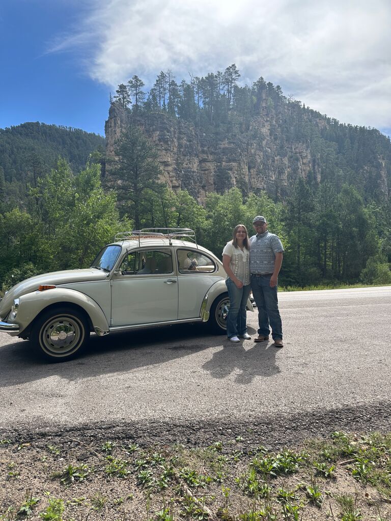 Photos with the Volkswagen at Spearfish Canyon during Kool Deadwood Nights