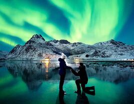 proposal under the northern lights