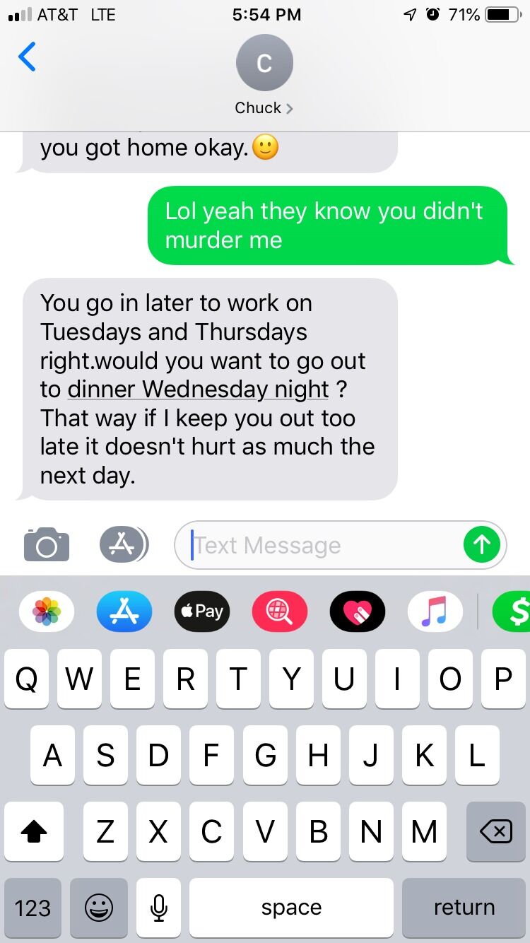Chuck asks Nat out on their first dinner date