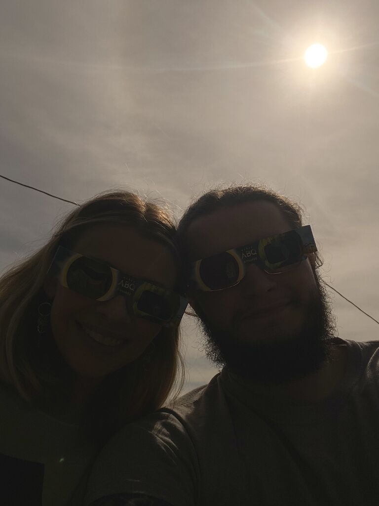 We traveled to Cleveland, Ohio to see the solar eclipse since it was in the path of totality. At 3:12 p.m., the moon fully eclipsed the sun & it was the most incredible thing we've ever witnessed!