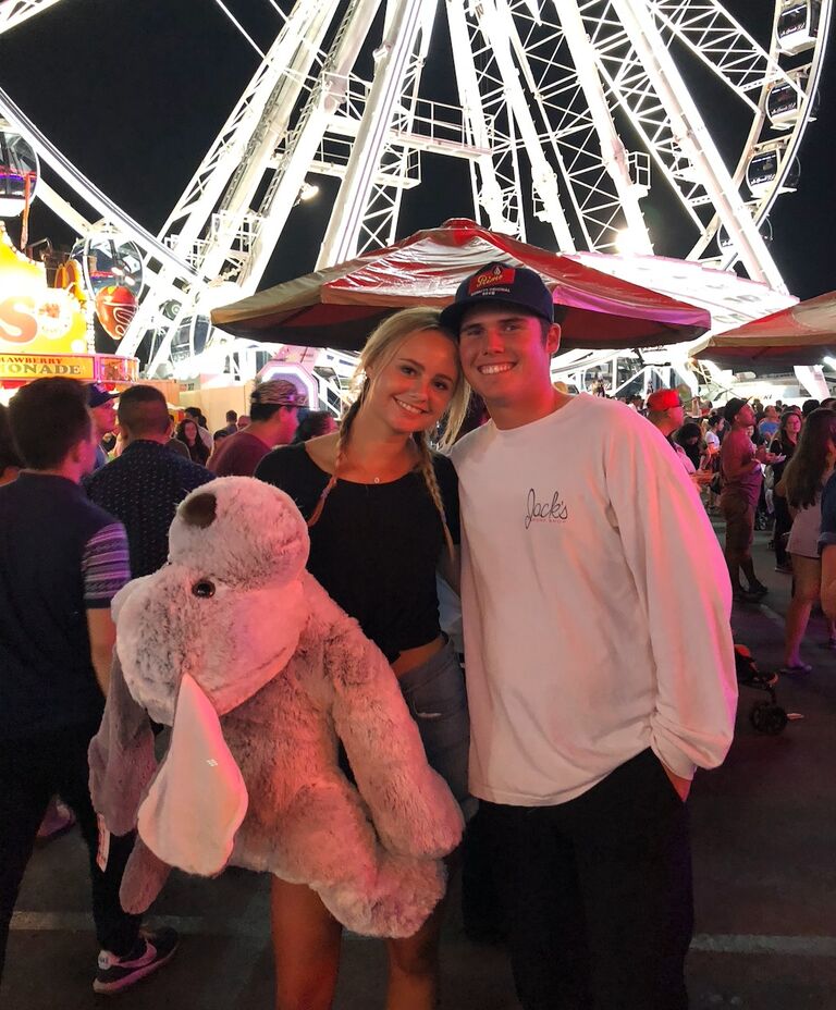 A little while after we became official, we went to the fair with all his friends for our first outing as a couple!
