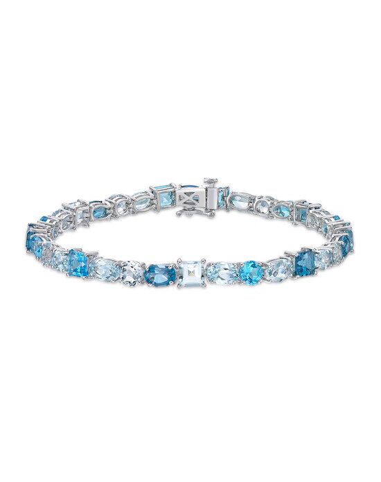 Jewelry Set Aquamarine Topaz Flower Shape 925 Silver Wedding Party Bracelet