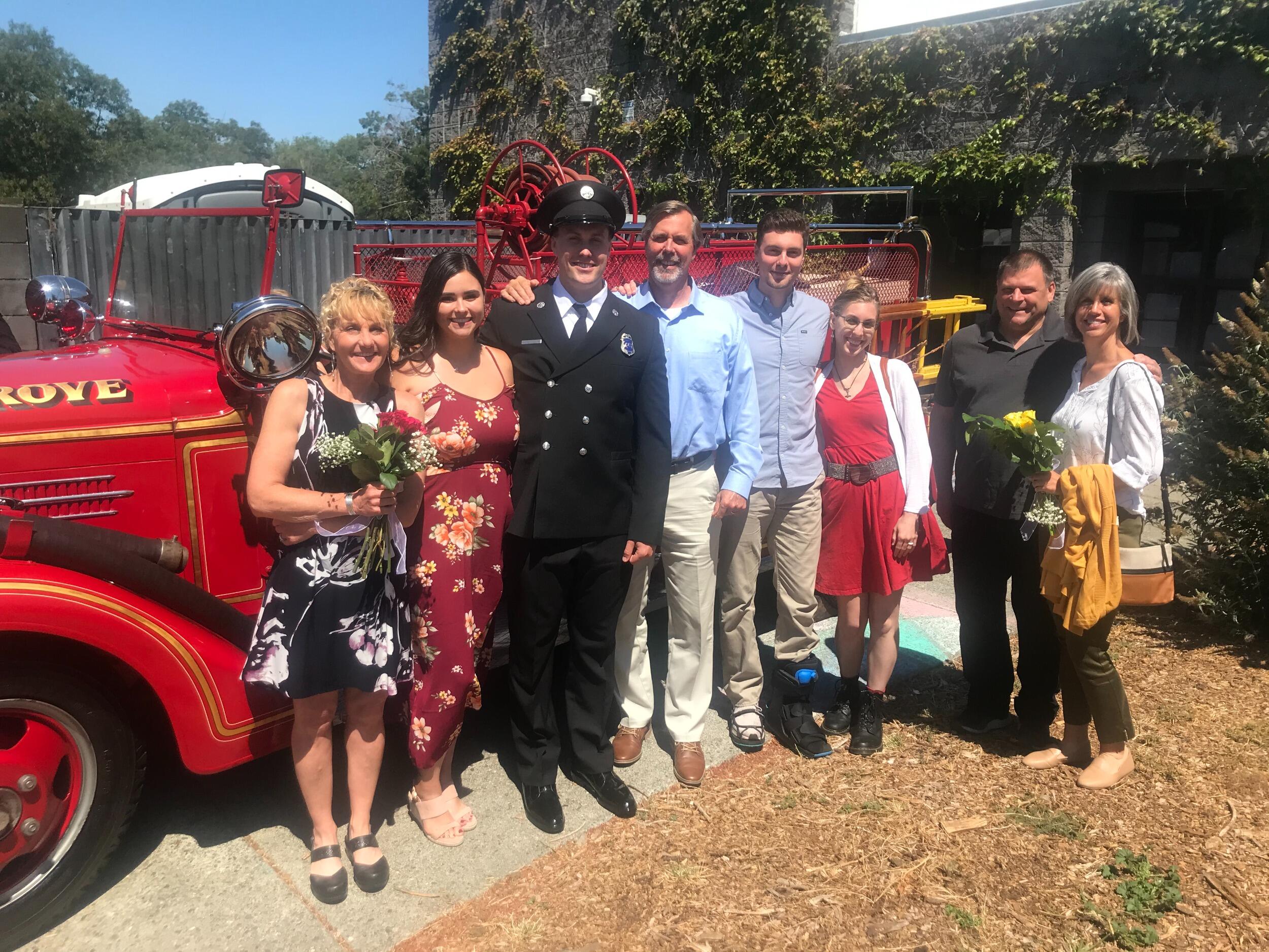 Hunter has his Pinning Ceremony for Rancho Adobe Fire Protection District for passing probation as a Full-Time Firefighter.