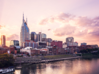 The Nashville Tennessee Skyline at sunset