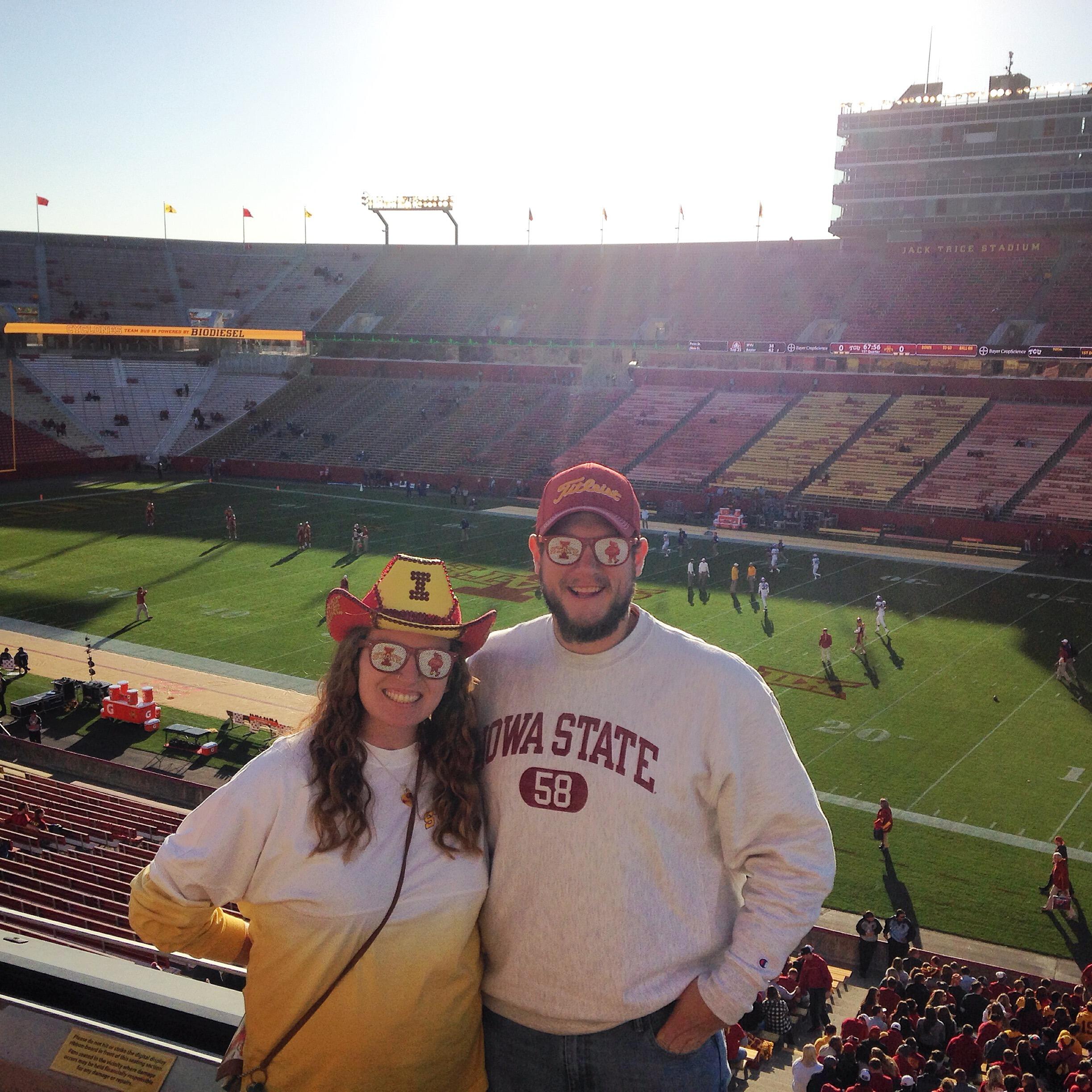 Their die-hard cyclone fandom has been a staple in their relationship, growing closer through the (too many) heartbreaks of being Iowa State fans. 