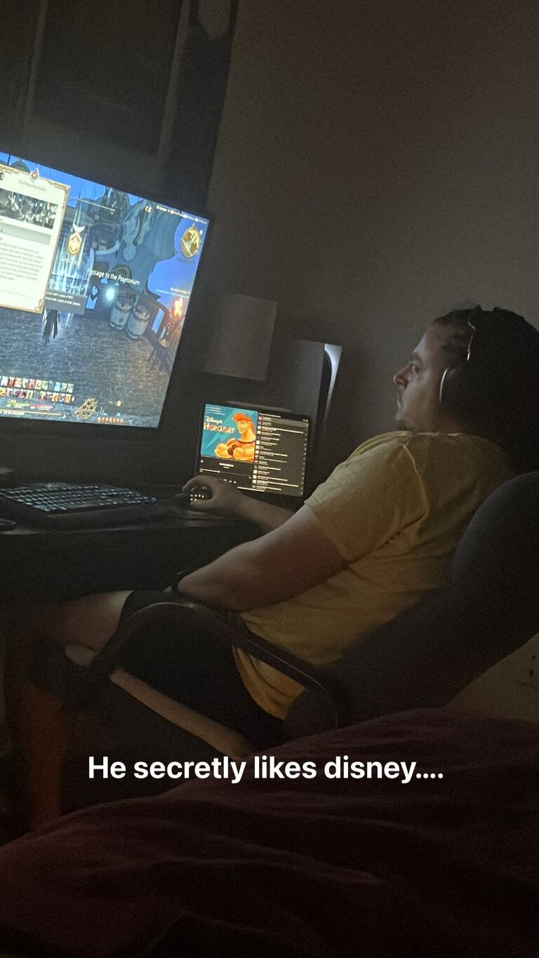 Caught Brandon listening to Disney music 