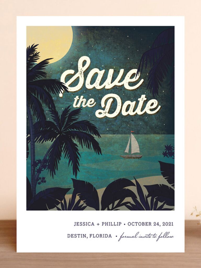 beach destination wedding save the date