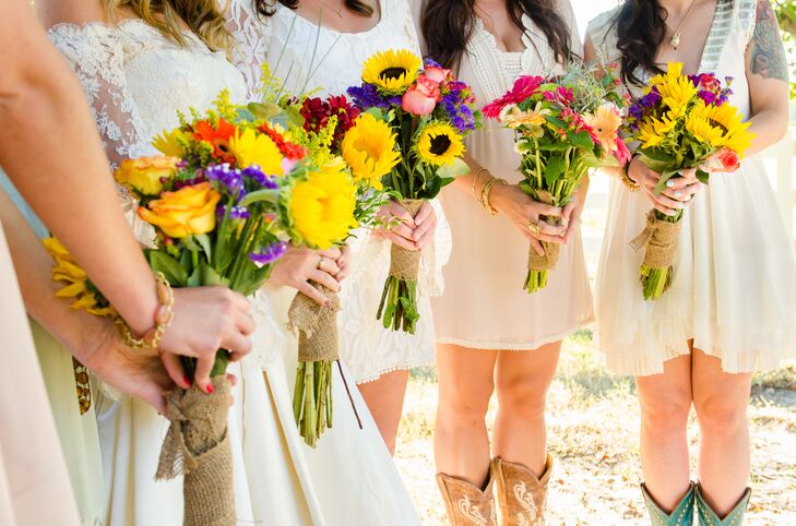 Bouquets Of Sunflowers Roses And Gerbera Daisies