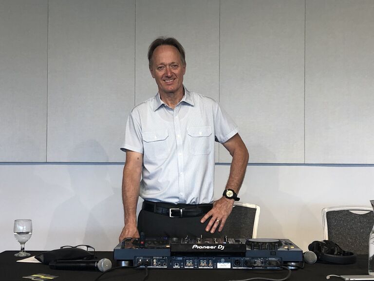 DJ Freddy Fresh behind the decks