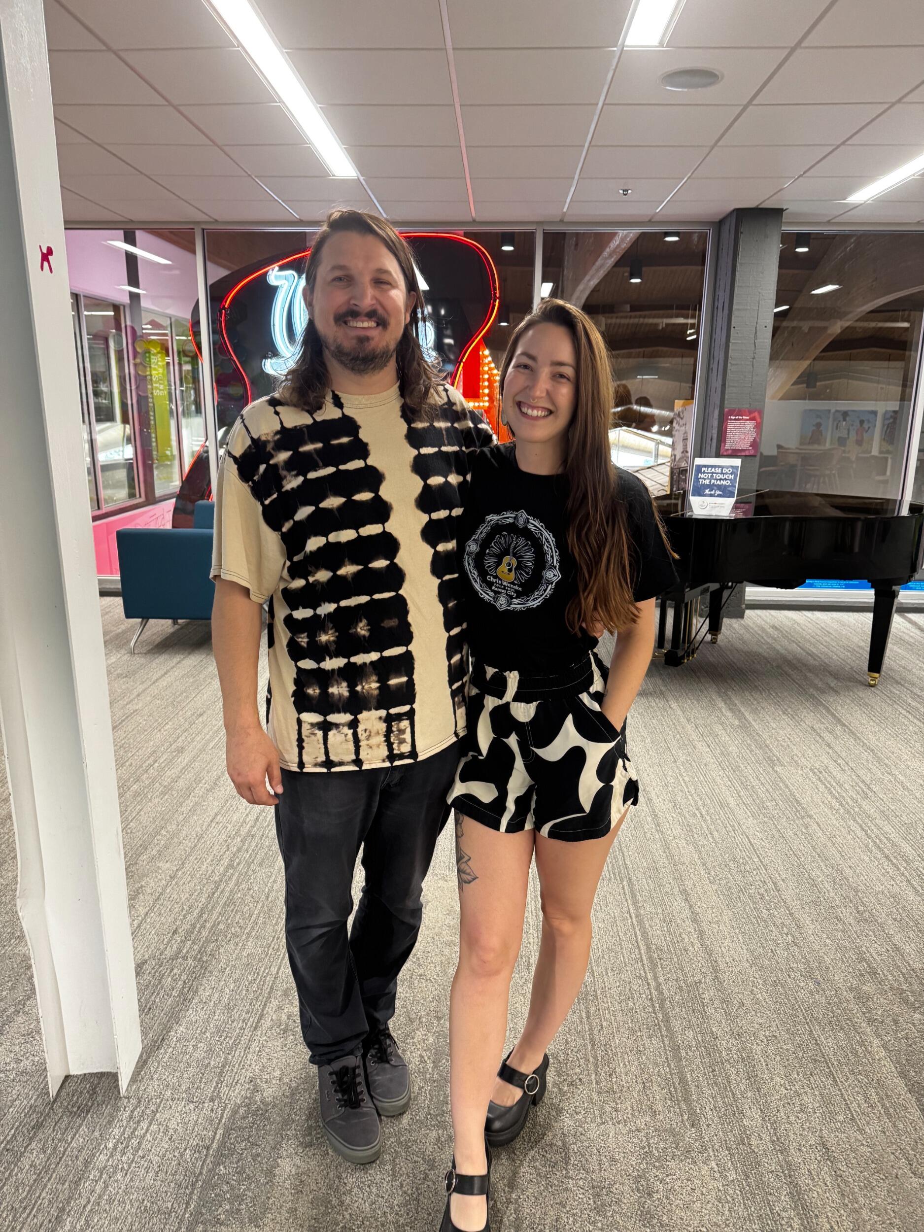 Someone thought we matched on Make Music Day in Kansas City, and took our picture at Chris' first show of the day.