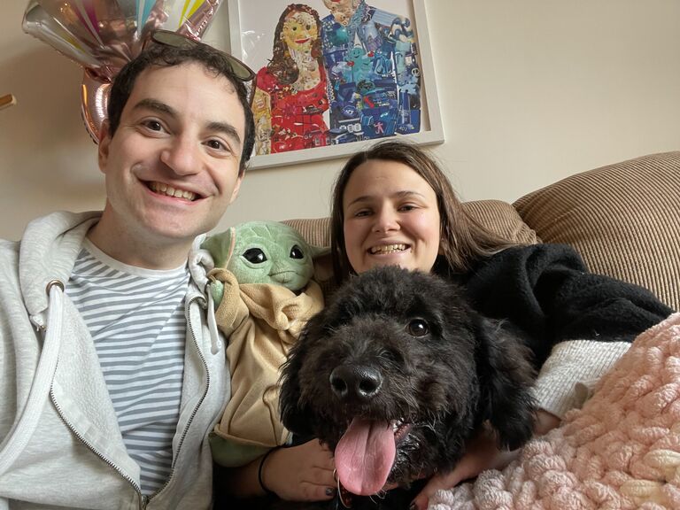 Elyssa and David adopted the cutest new family member - Apollo! As soon as David realized they had the same hair, it was love at first bark! 