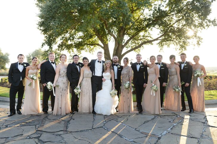 black tuxedo wedding party