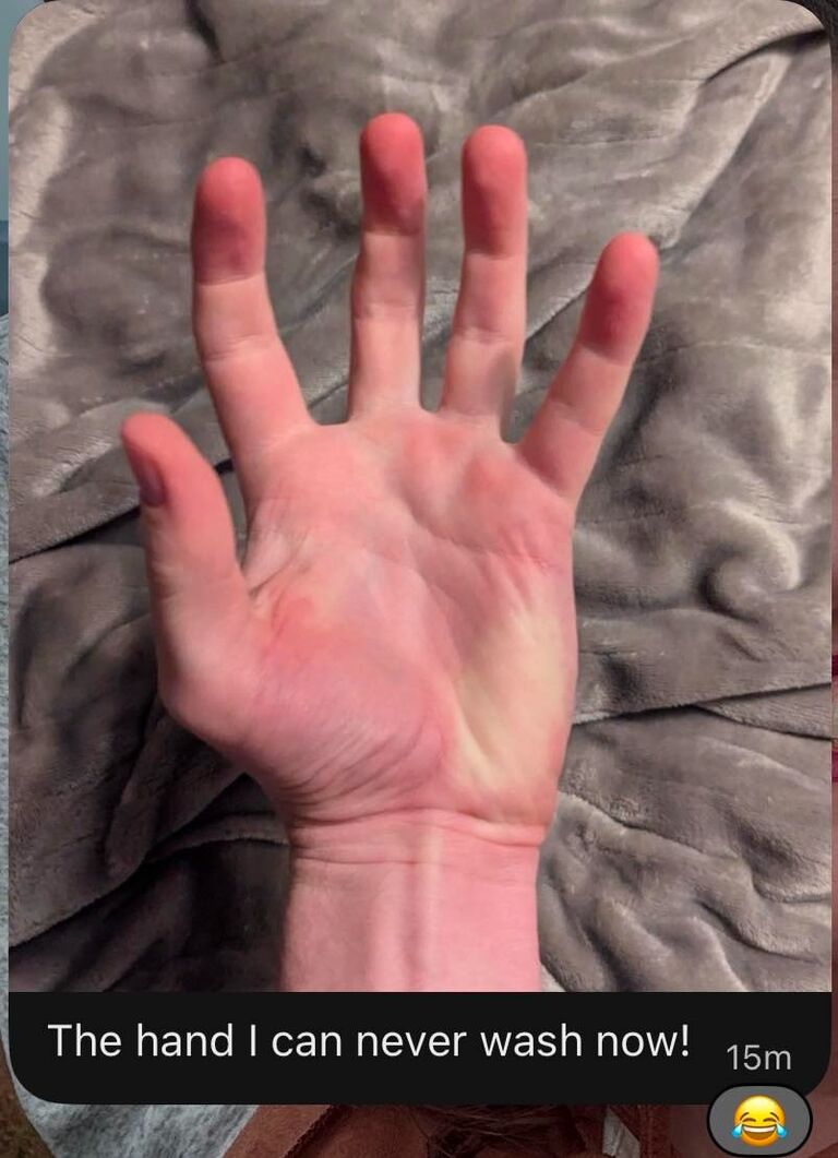 First time holding hands (Micaela broke the touch-barrier).