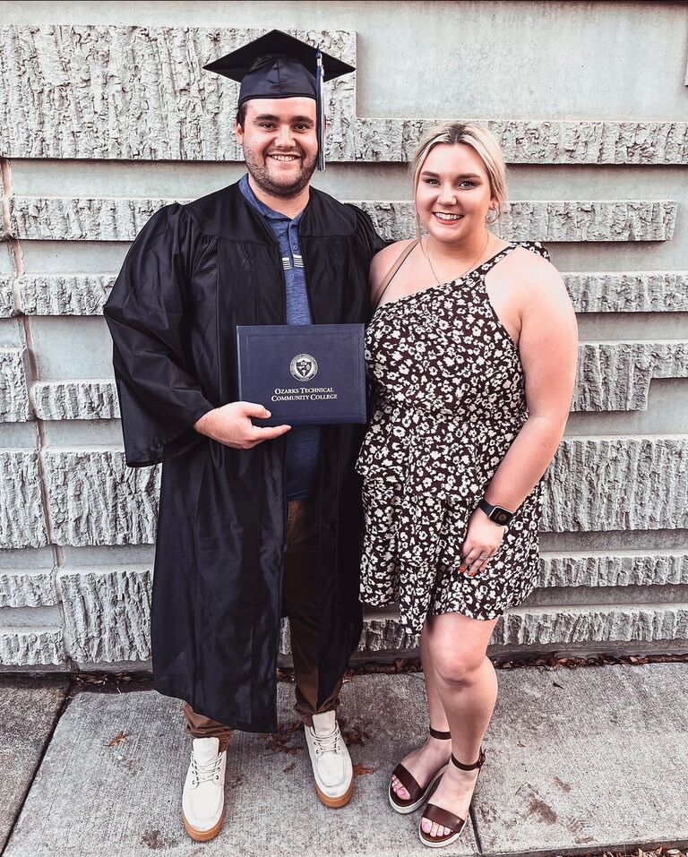 Zach's college graduation ceremony