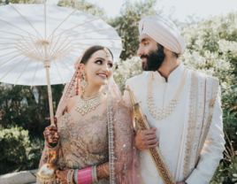 South Asian Muslim couple on wedding day