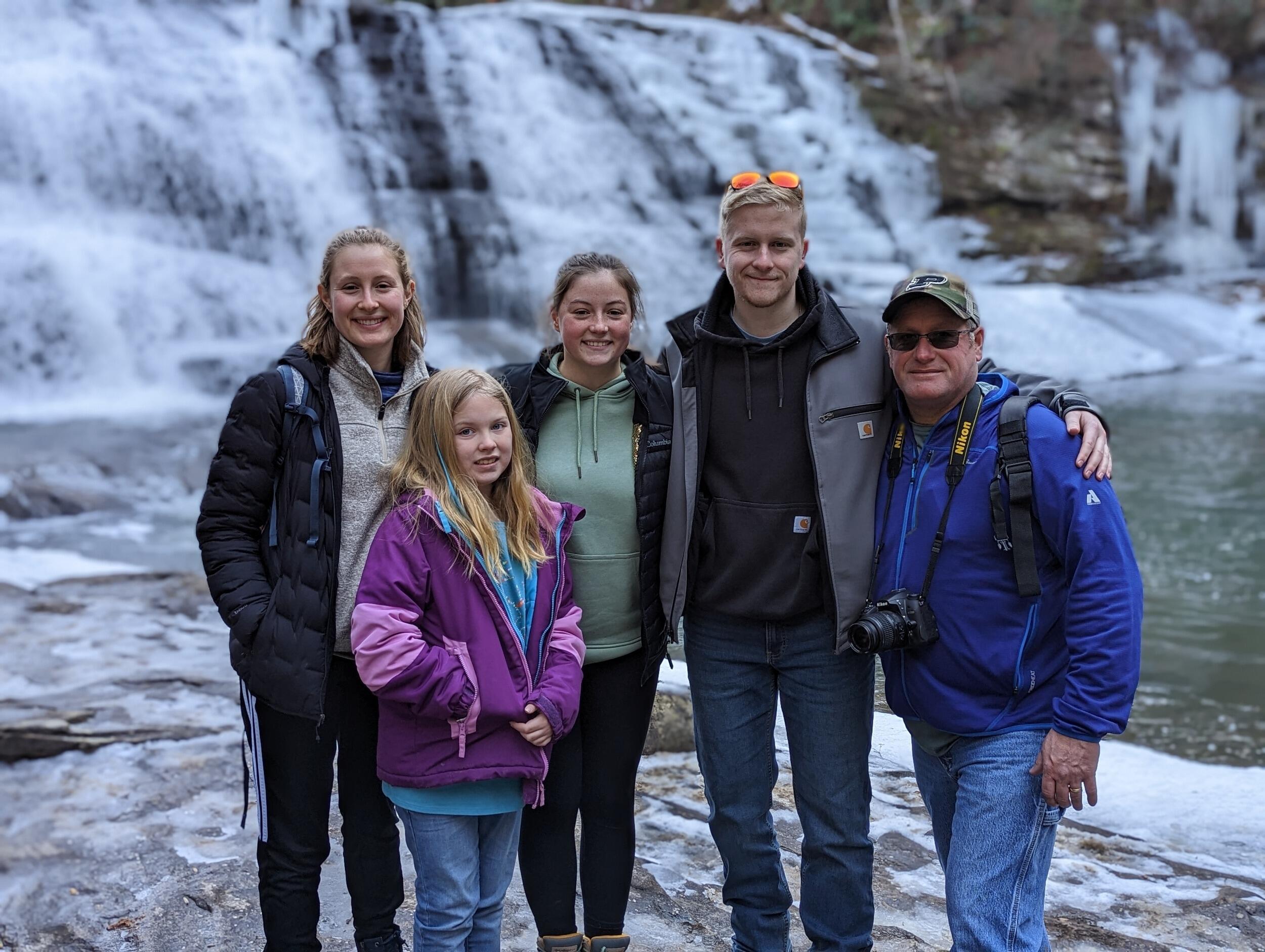 Hiking in Tennessee, Sarah met some Schreiber family friends for the first time