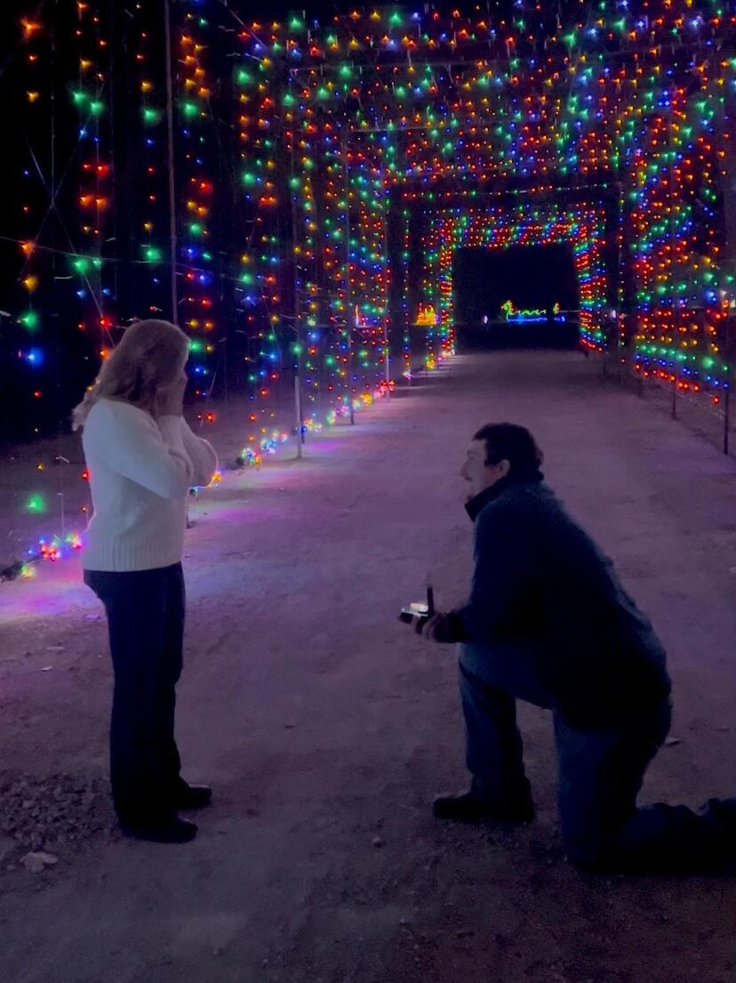 Rogan proposed after 4 years of them being together. He got on one knee at Nights 'N Lights in Ottumwa. Afterward, they met with all of their loved ones at Uncle Buck's for a night of cold drinks and karaoke!
