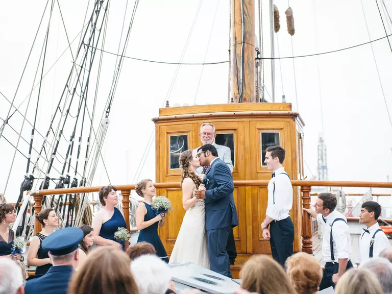 Wedding Ceremony Aboard 1877 Tall Ship Elissa